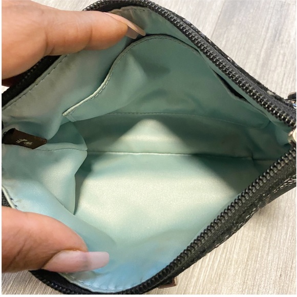 Coach Signature C Y2K Pouchette Black w/ Patent Leather Snake Print Trim - Picture 6 of 6